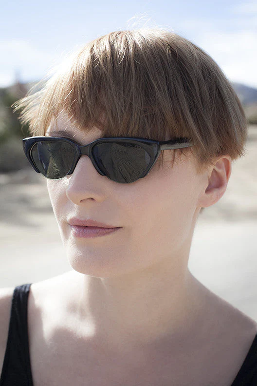Punk Goth Semi-Rimless Half Frame Polygon Vintage Sunglass - Hazel - Image 5