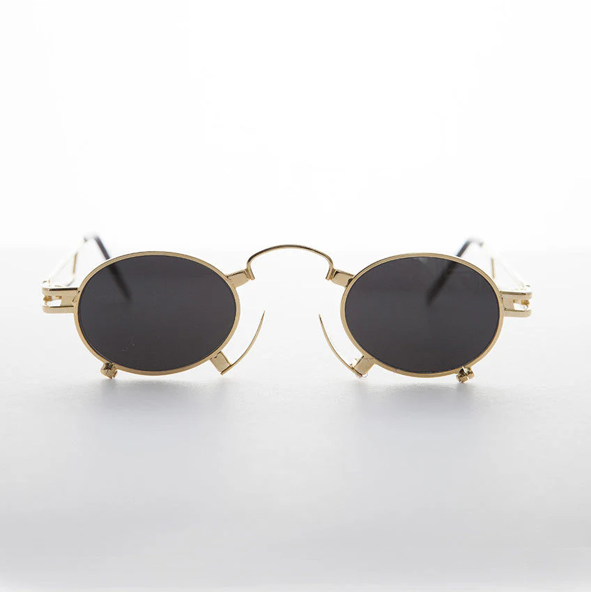 Rare Vintage Steampunk Sunglass with Metal Nose Piece - Jules - Image 2