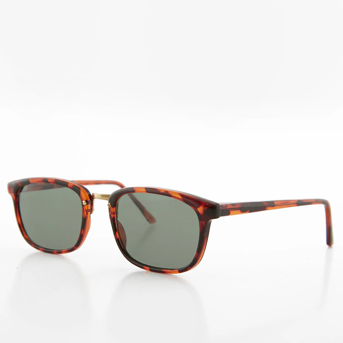 Rectangular Preppy Vintage Horn Rim Sunglass with Glass Lens - Spence - Image 2