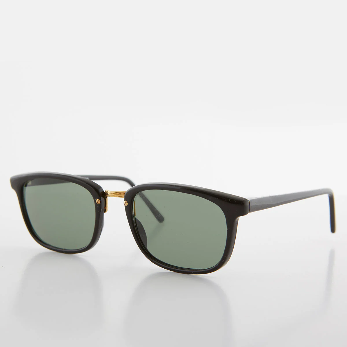 Rectangular Preppy Vintage Horn Rim Sunglass with Glass Lens - Spence - Image 4