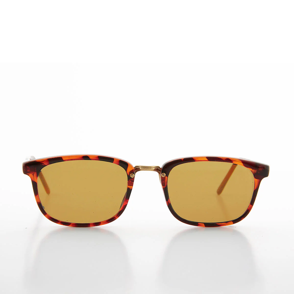 Rectangular Preppy Vintage Horn Rim Sunglass with Glass Lens - Spence - Image 5