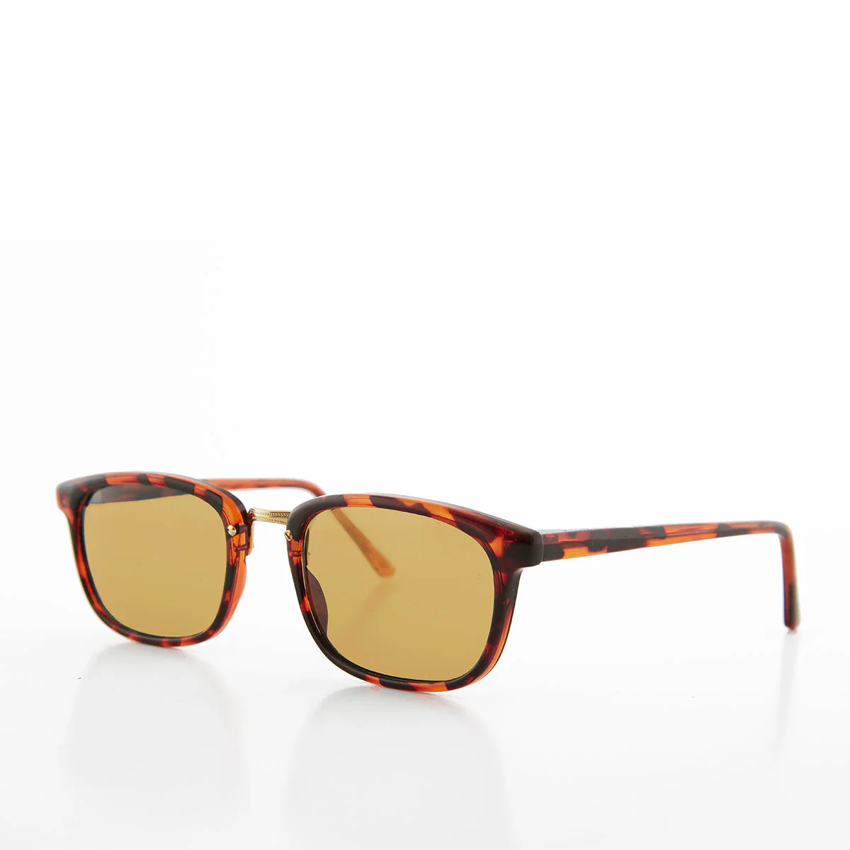 Rectangular Preppy Vintage Horn Rim Sunglass with Glass Lens - Spence - Image 6