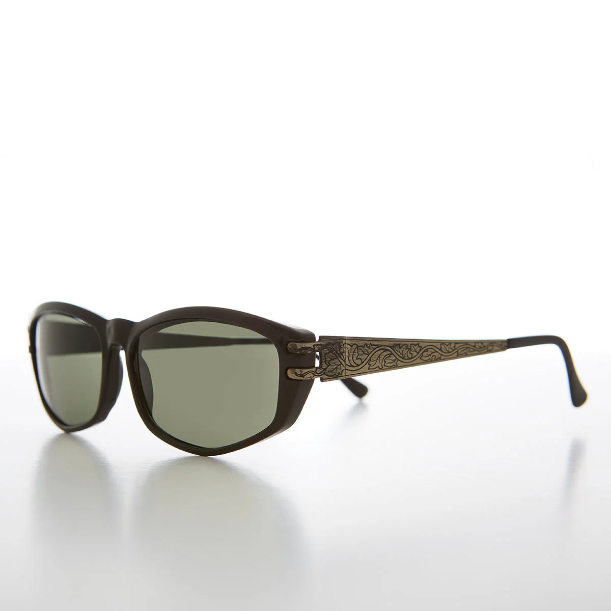 Rectangular Sunglass with Art Deco Etched Temples - Arizona - Image 2