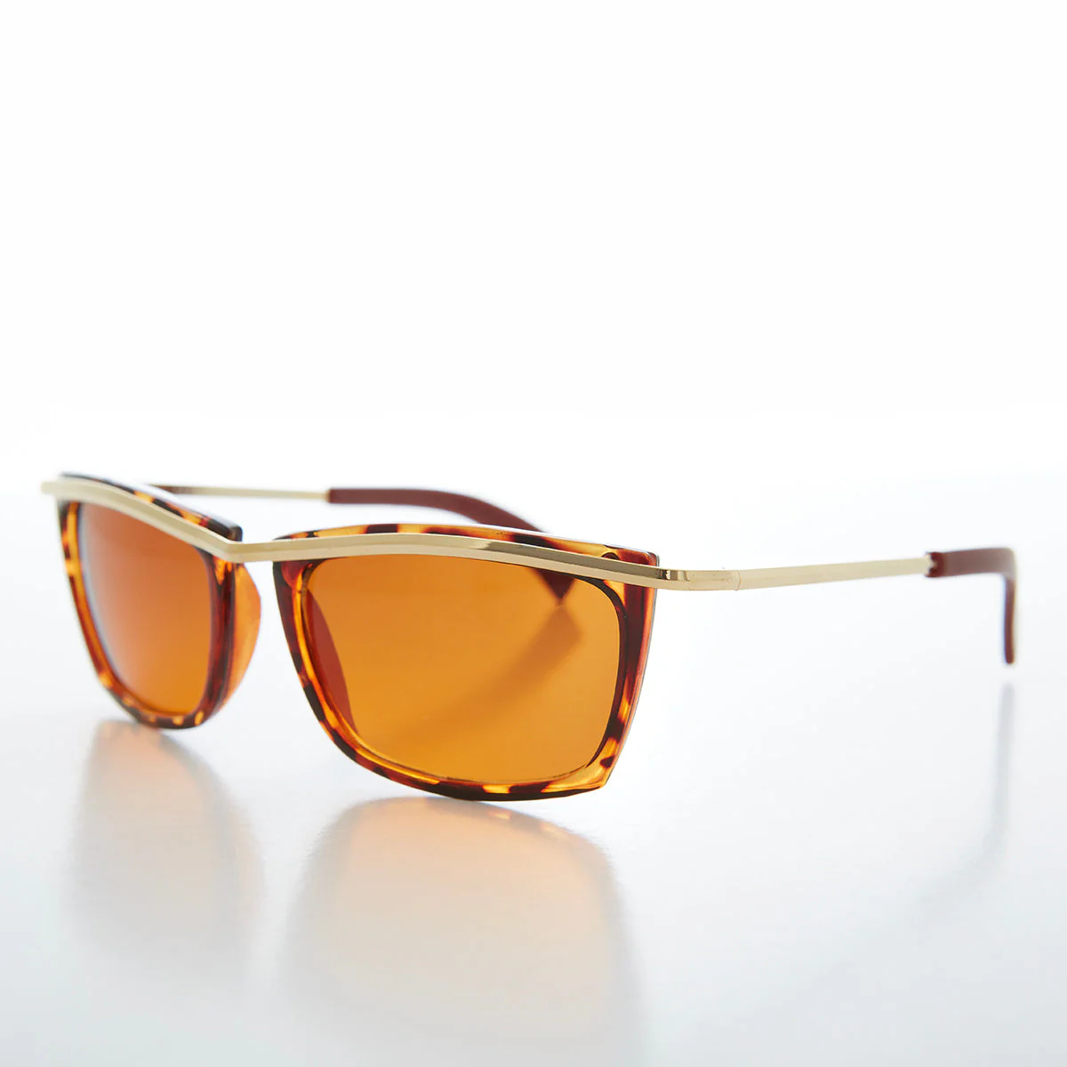 Rectangular Sunglasses with Orange Lens - Weil - Image 2