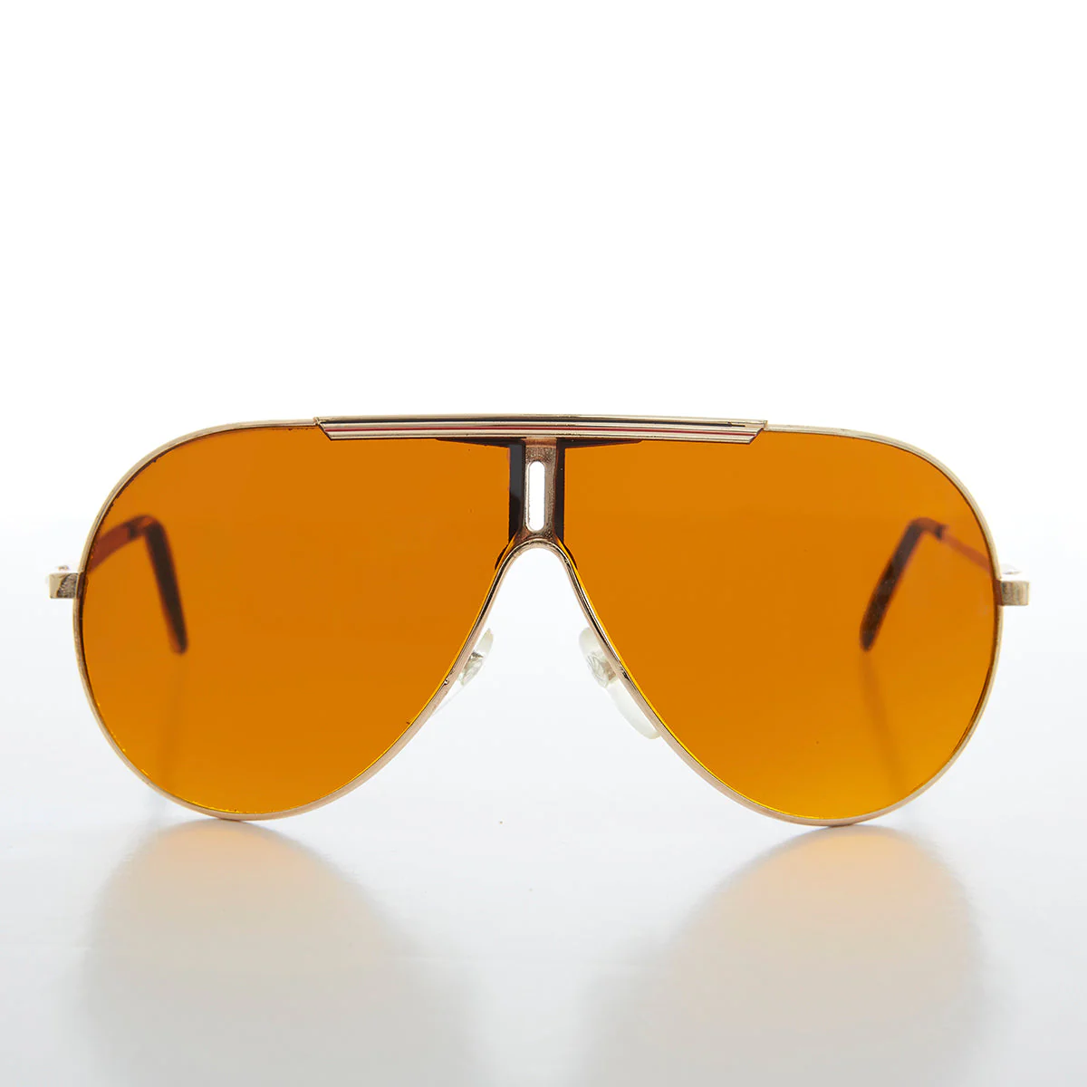 Retro Pilot Sunglasses with Amber Lens - Zaki