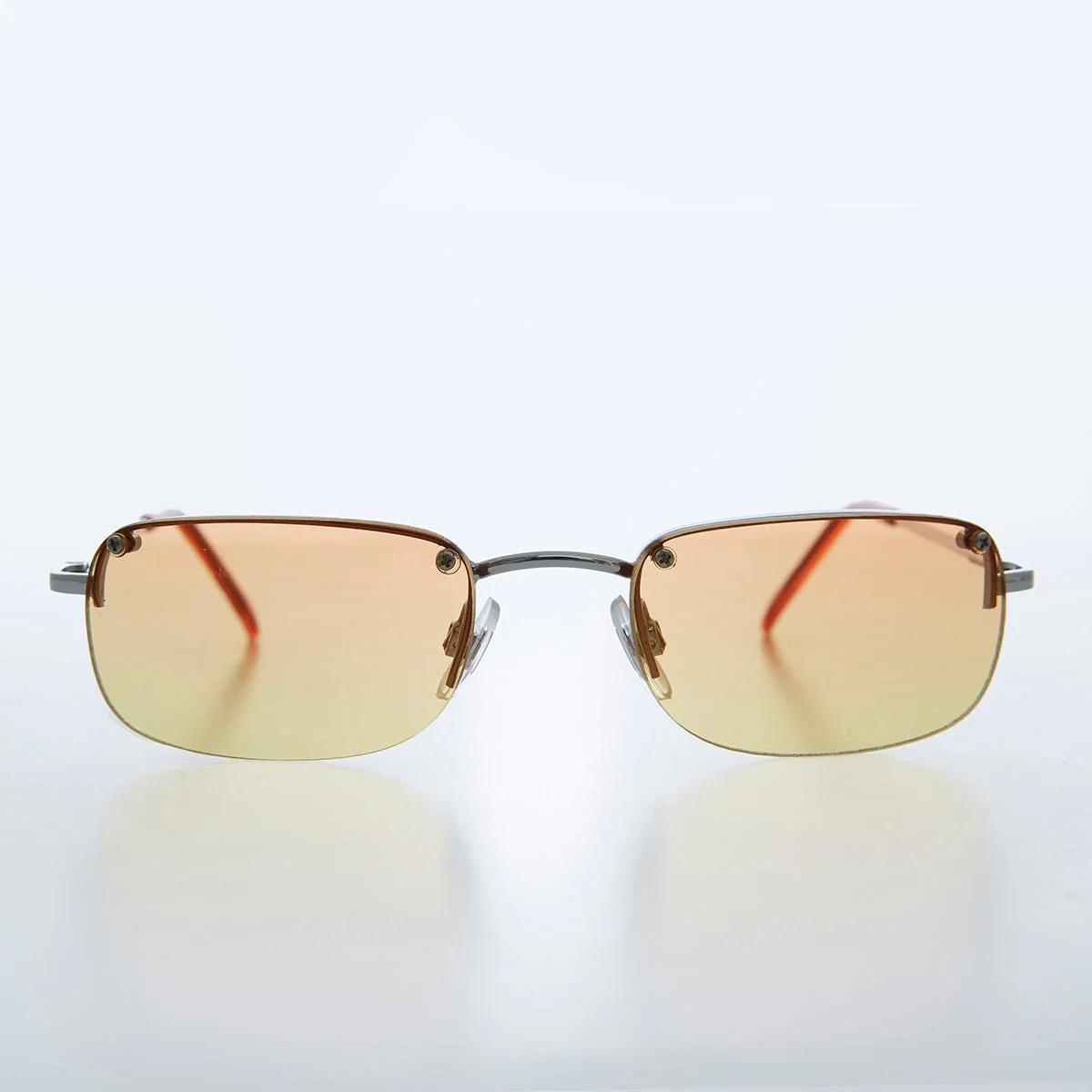 Rimless 90s Rectangle Sunglass with Two Color Lens - Rumi - Image 2