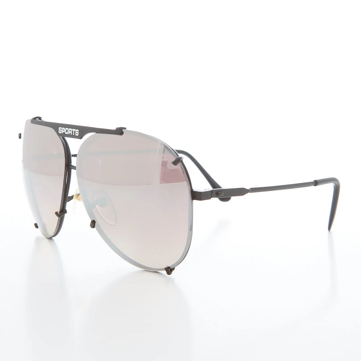 Rimless Aviator Vintage Sunglass with Mirror Lens - Flashy - Image 4