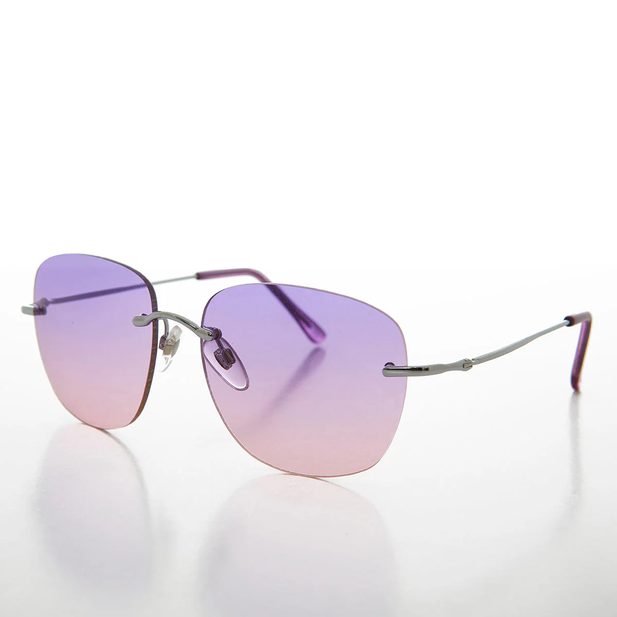 Rimless Ocean Colored Lens Women's Sunglass - Fancy - Image 2