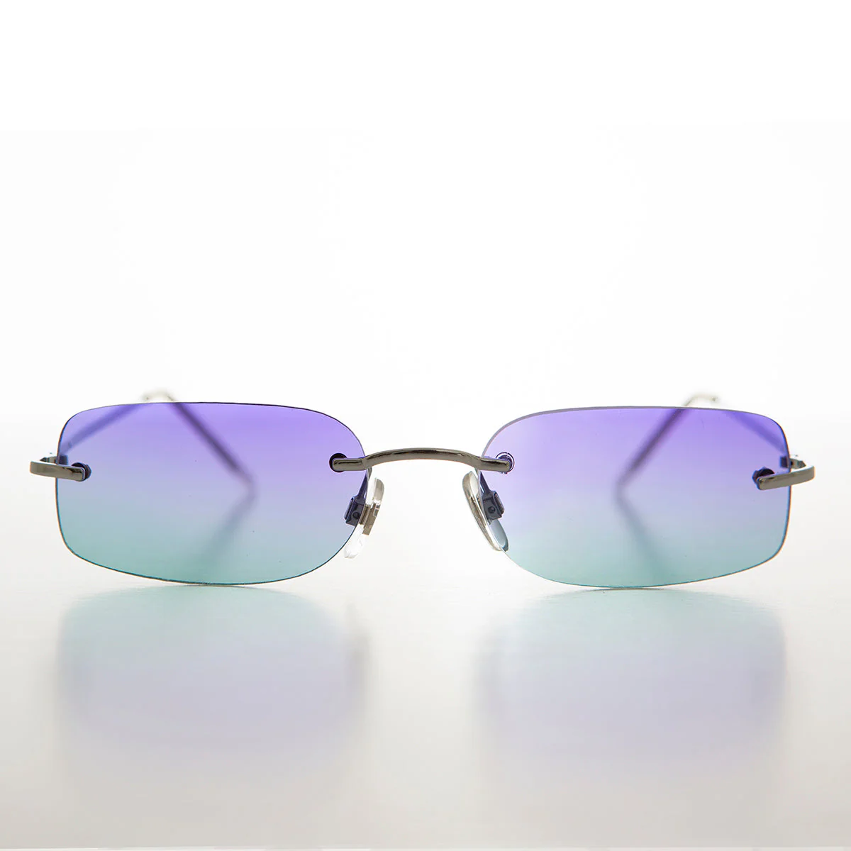 Rimless Rectangular Sunglass Tinted Lens - Vishnu - Image 2