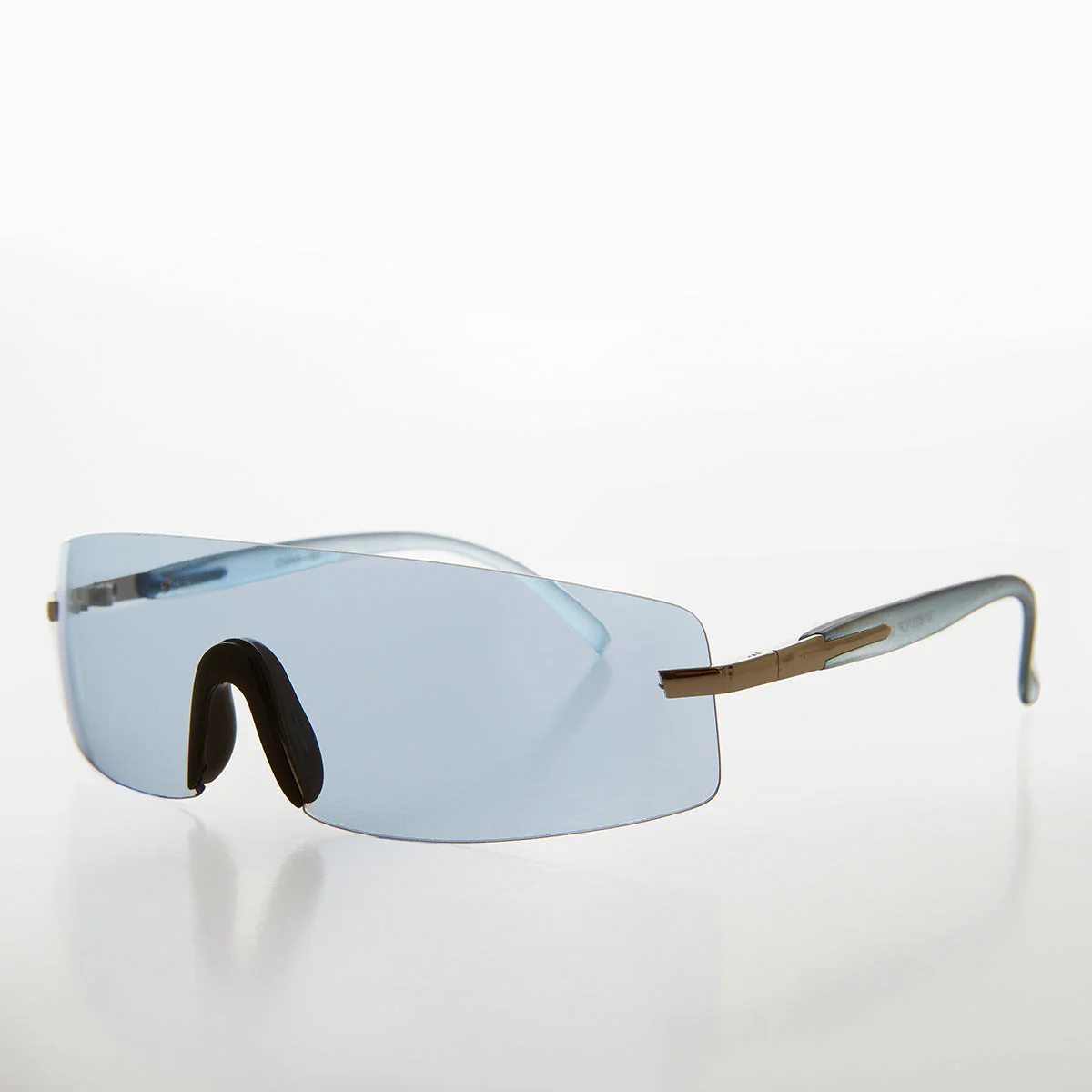 Rimless Shield Wrap Around Sunglass - Glitch - Image 2