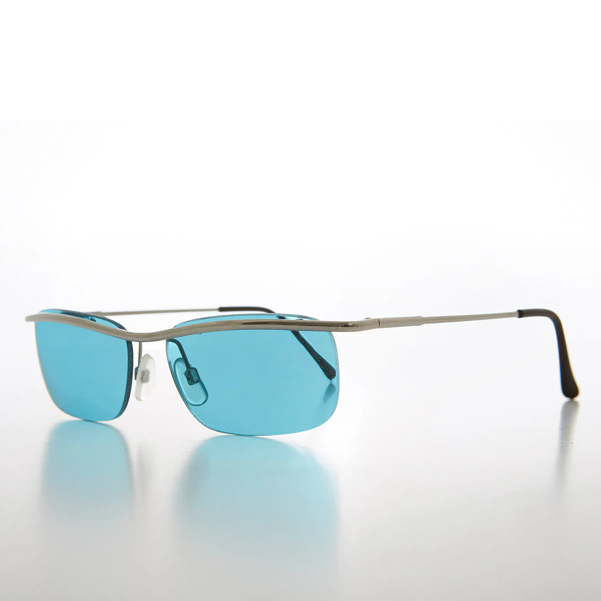 Rimless Y2k Sleek Rectangle Vintage Sunglasses - Hyland - Image 2