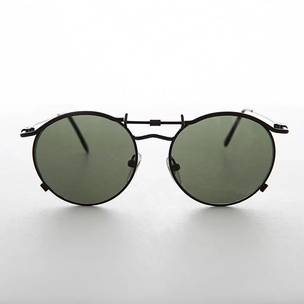 Round 90s Goth Vintage Sunglass - Mackaveli - Image 11