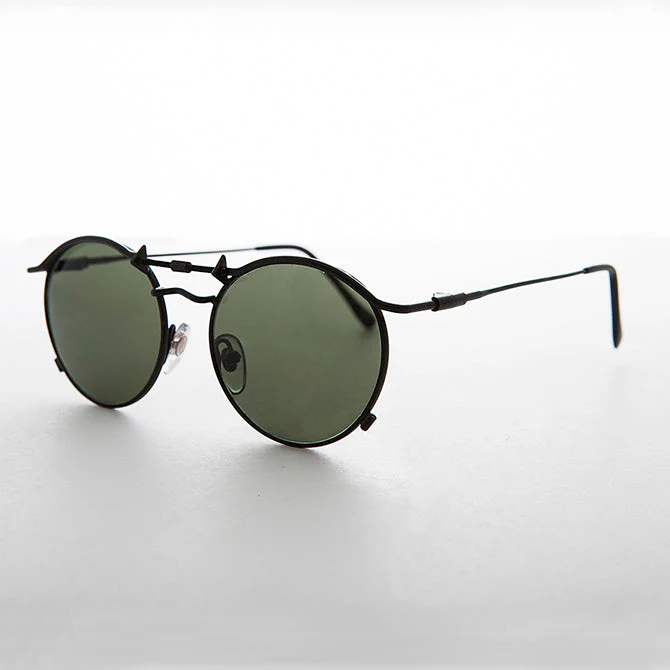 Round 90s Goth Vintage Sunglass - Mackaveli - Image 12