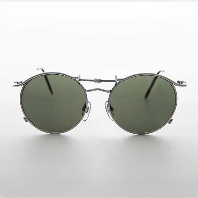 Round 90s Goth Vintage Sunglass - Mackaveli - Image 7