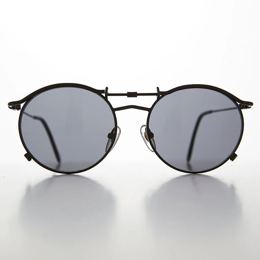 Round 90s Goth Vintage Sunglass - Mackaveli - Image 9