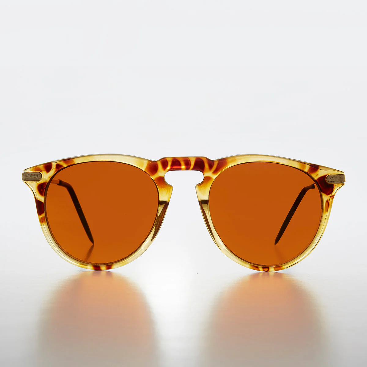 Round Amber Tinted Vintage Sunglass - West