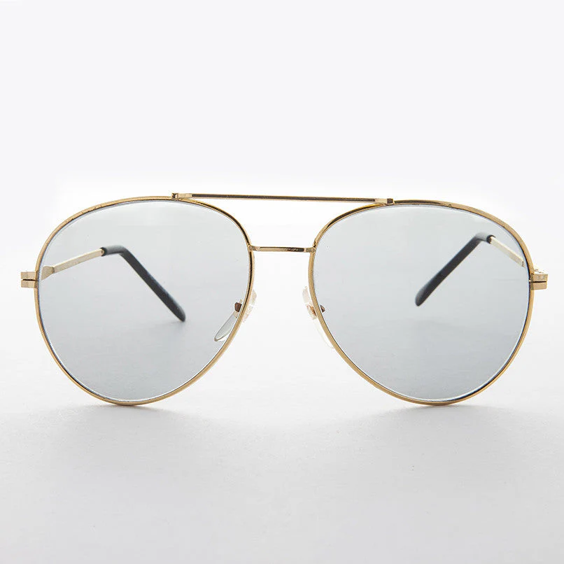 Round Aviator Sunglass with Transition Corning Glass Lens - Bermuda