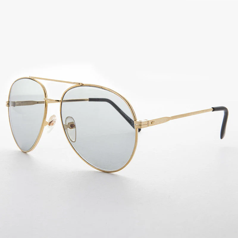Round Aviator Sunglass with Transition Corning Glass Lens - Bermuda - Image 2
