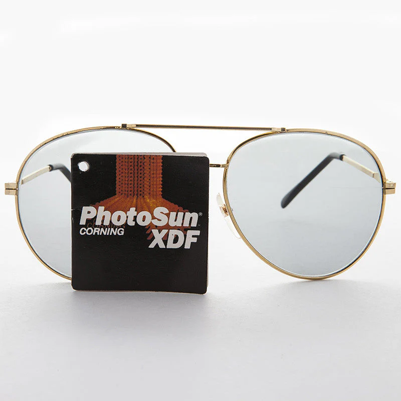 Round Aviator Sunglass with Transition Corning Glass Lens - Bermuda - Image 3