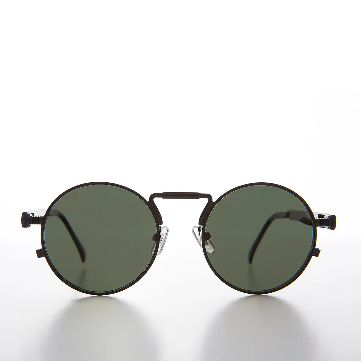 Round Black Metal Goth Steampunk Sunglass - Ivan 2 - Image 10