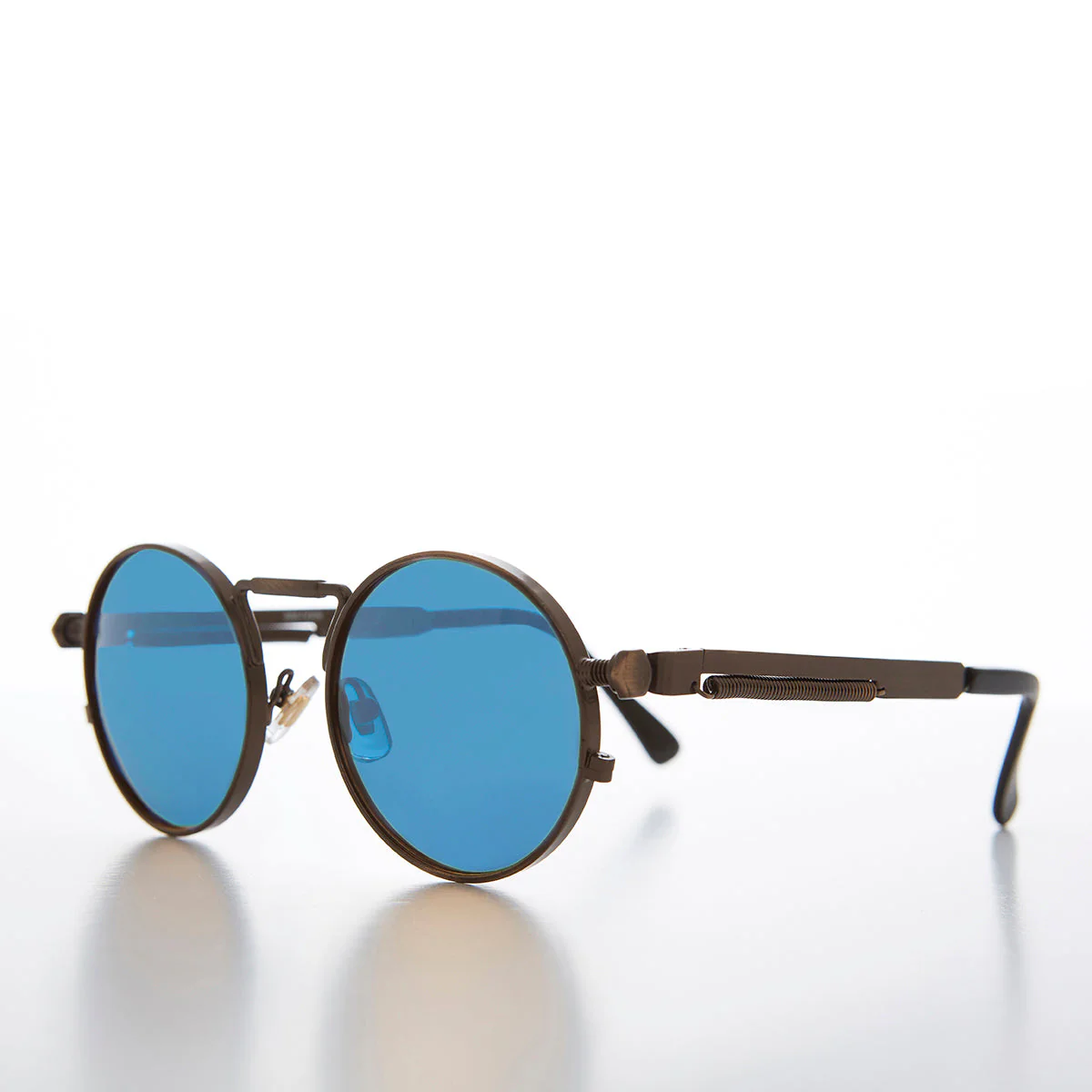 Round Bronze Metal Goth Steampunk Sunglass - Ivan 3 - Image 2