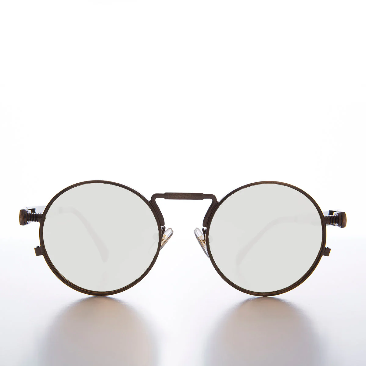 Round Bronze Metal Goth Steampunk Sunglass - Ivan 3 - Image 5