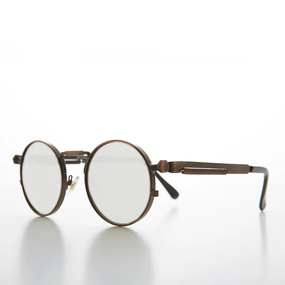 Round Bronze Metal Goth Steampunk Sunglass - Ivan 3 - Image 6