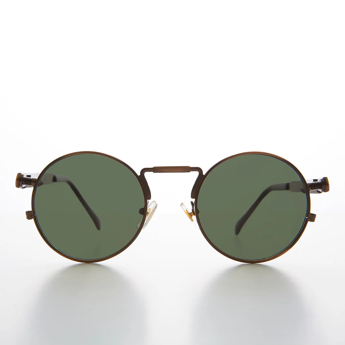Round Bronze Metal Goth Steampunk Sunglass - Ivan 3 - Image 7