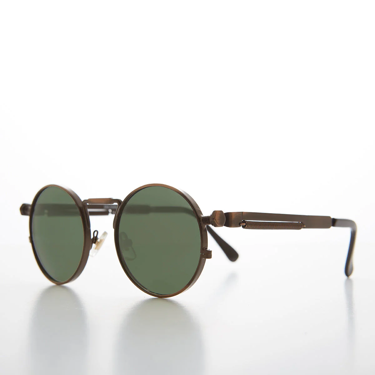 Round Bronze Metal Goth Steampunk Sunglass - Ivan 3 - Image 8
