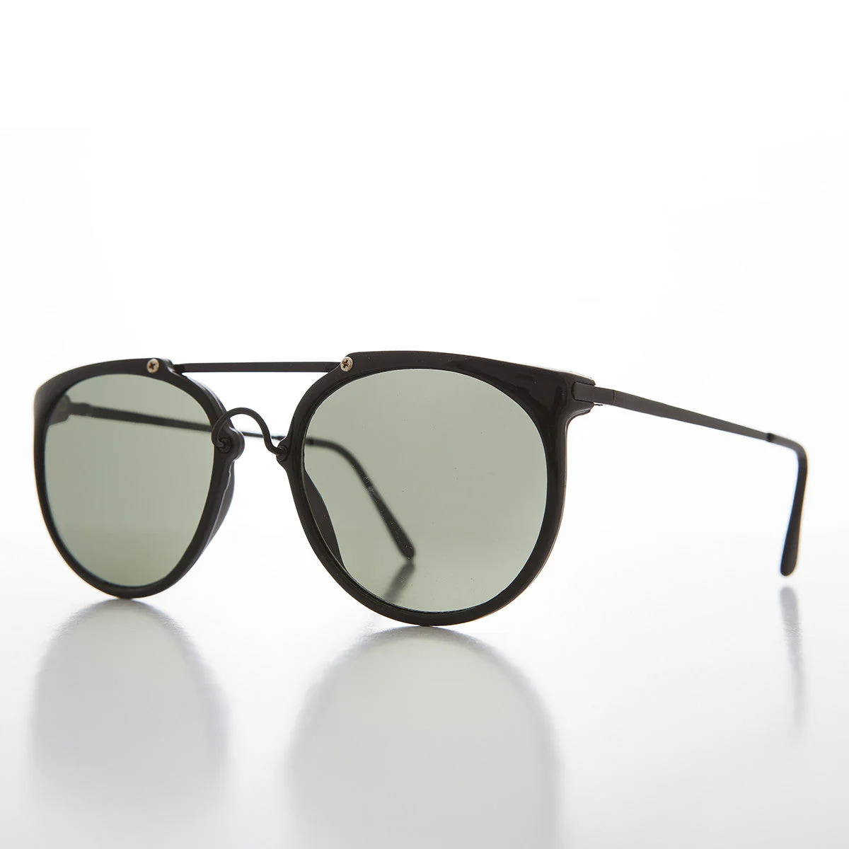 Round Crossbar Aviator Vintage Sunglasses  - Robbins - Image 2