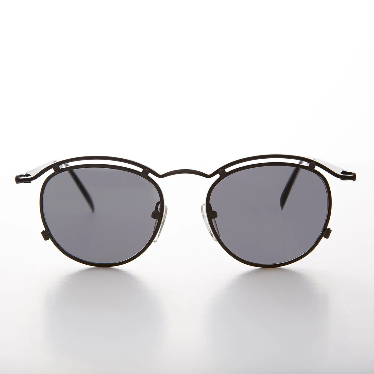 Round Gold Industrial Vintage 90s Sunglasses - Axl - Image 3