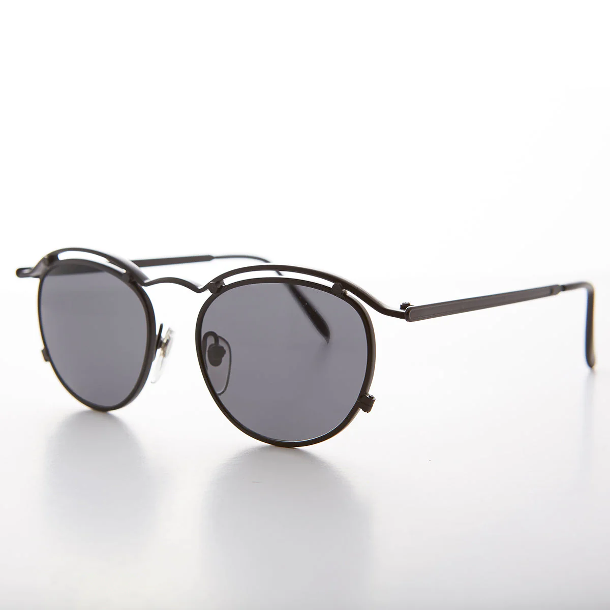Round Gold Industrial Vintage 90s Sunglasses - Axl - Image 4