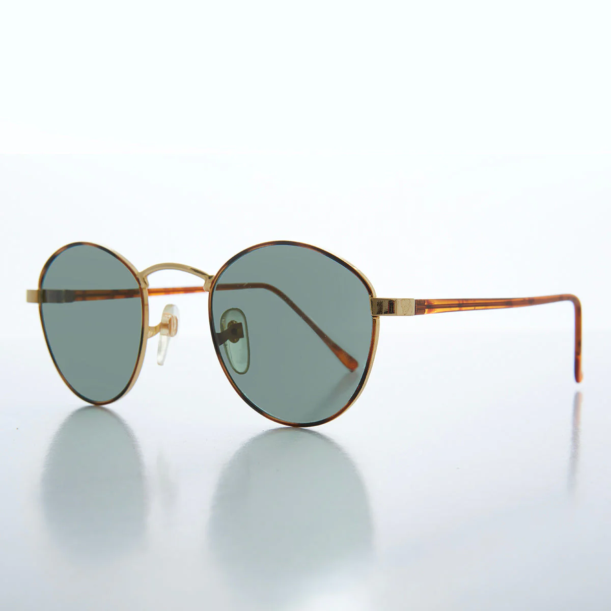 Round Gold Sunglasses with Glass Lens - Klein - Image 2