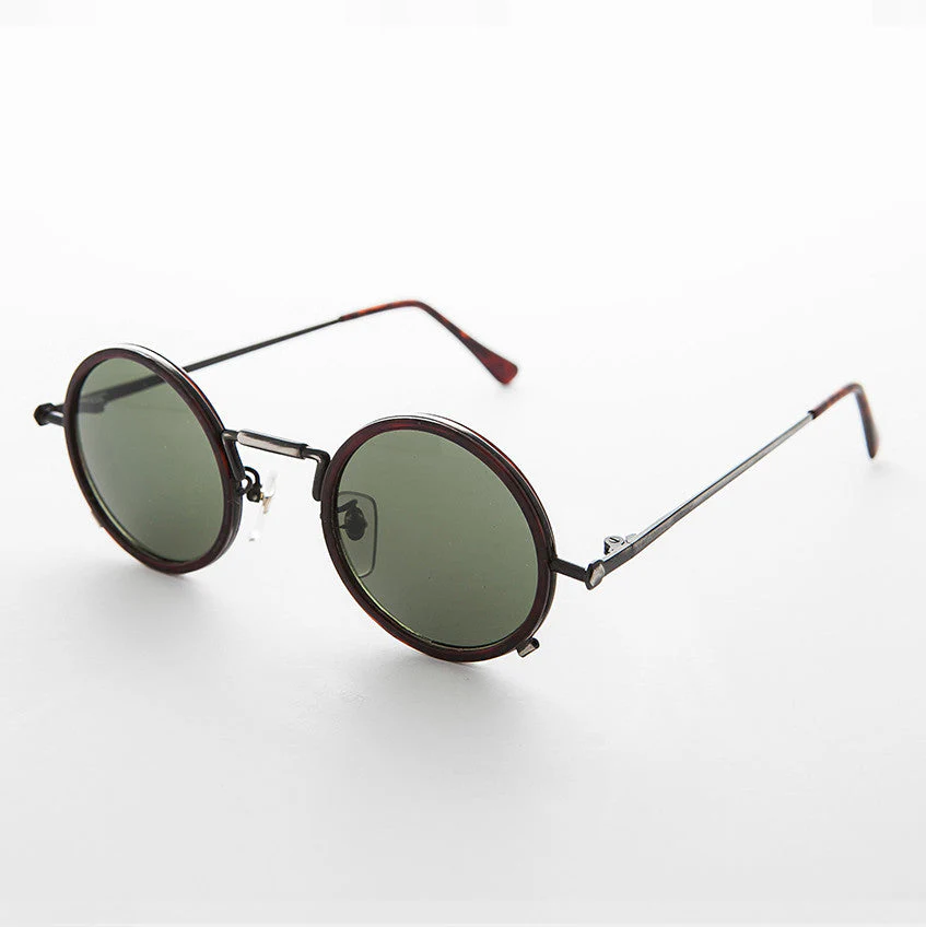 Round Goth Steampunk Vintage Sunglass - Waldo - Image 2