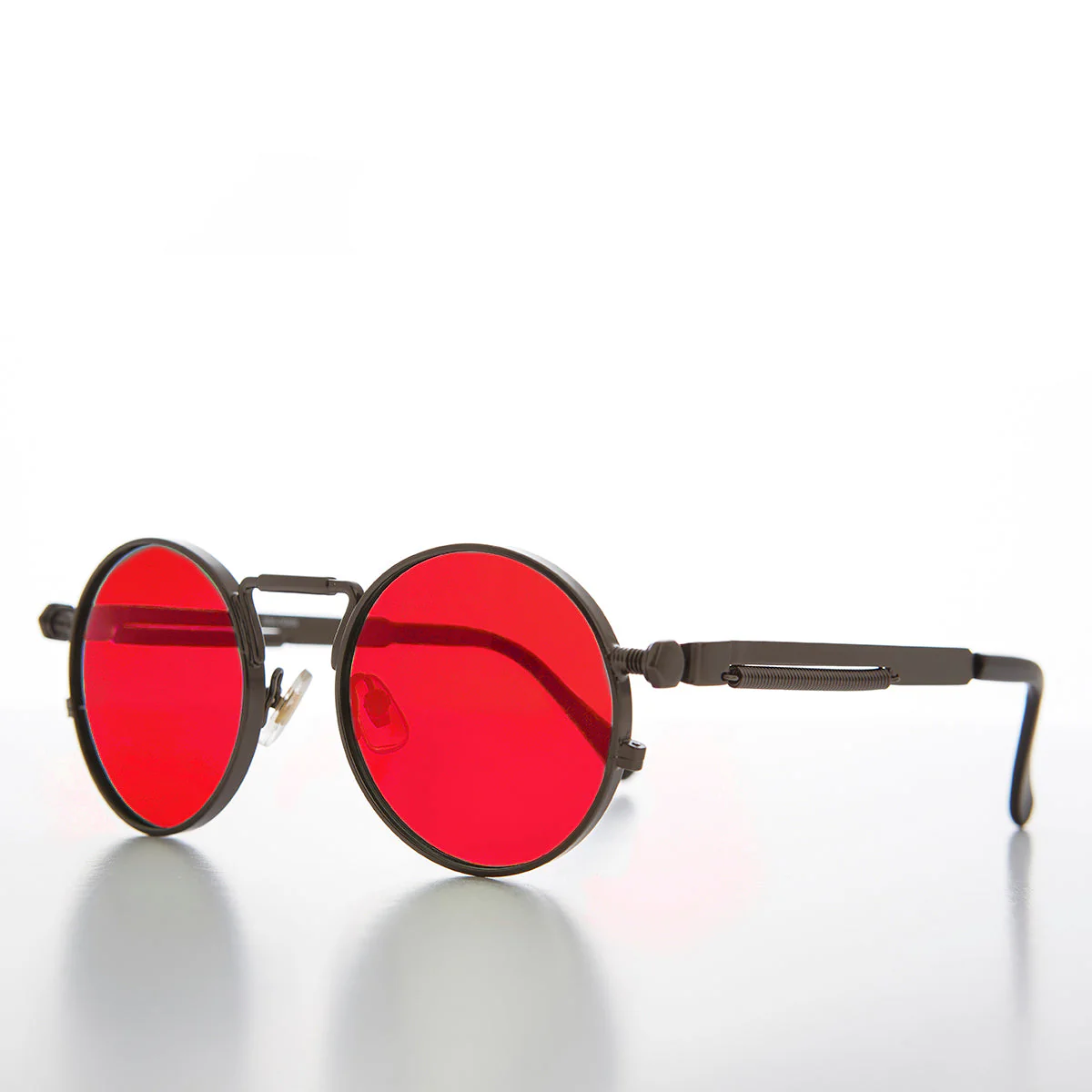 Round Gunmetal Metal Goth Steampunk Sunglass - Ivan 5 - Image 10