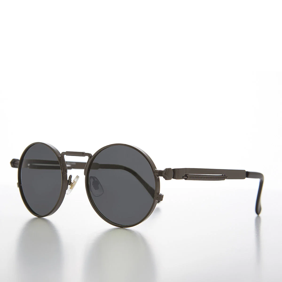 Round Gunmetal Metal Goth Steampunk Sunglass - Ivan 5 - Image 2