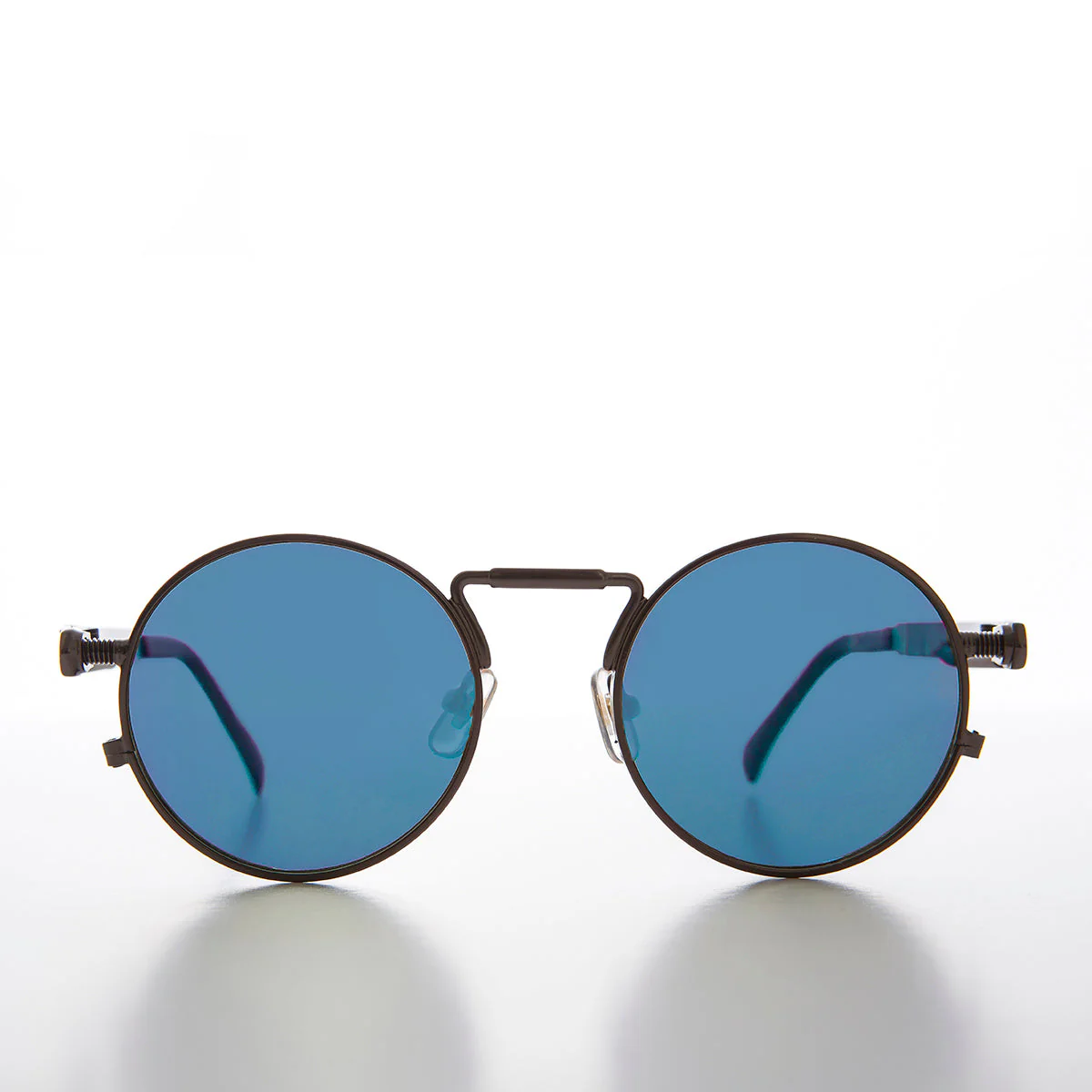 Round Gunmetal Metal Goth Steampunk Sunglass - Ivan 5 - Image 3