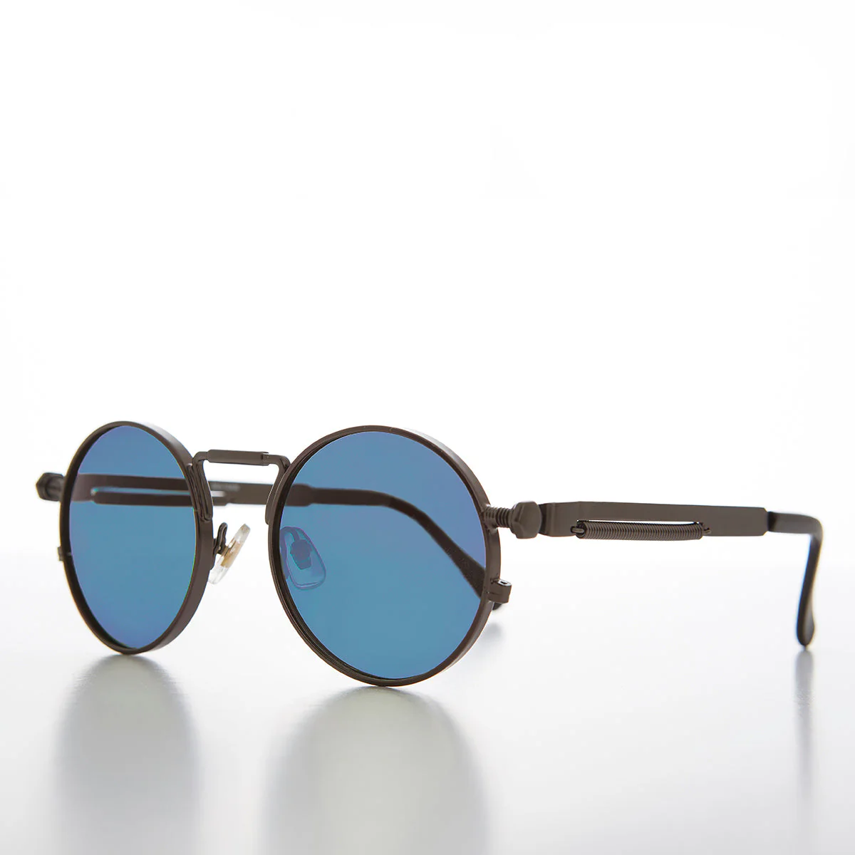 Round Gunmetal Metal Goth Steampunk Sunglass - Ivan 5 - Image 4