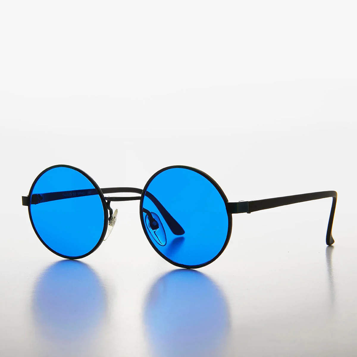 Round Hippie Sunglass with Colored Lenses - Aura - Image 2