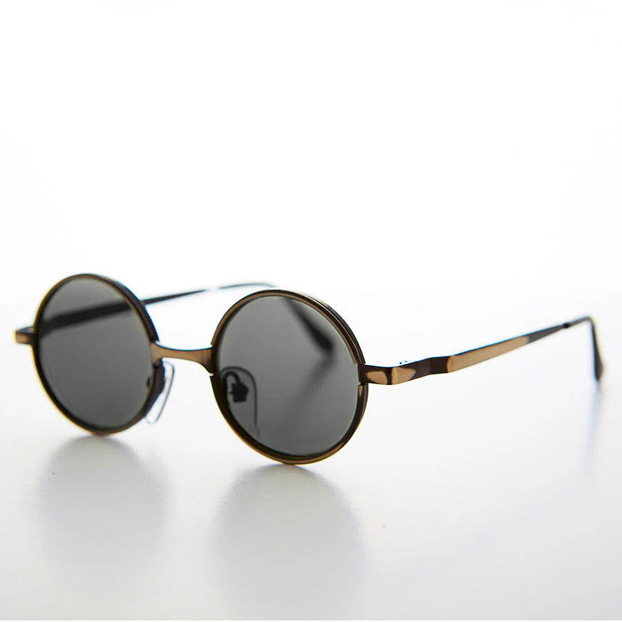 Round Metal Punk Hippie Vintage Steampunk Sunglass - Merlin 1 - Image 2