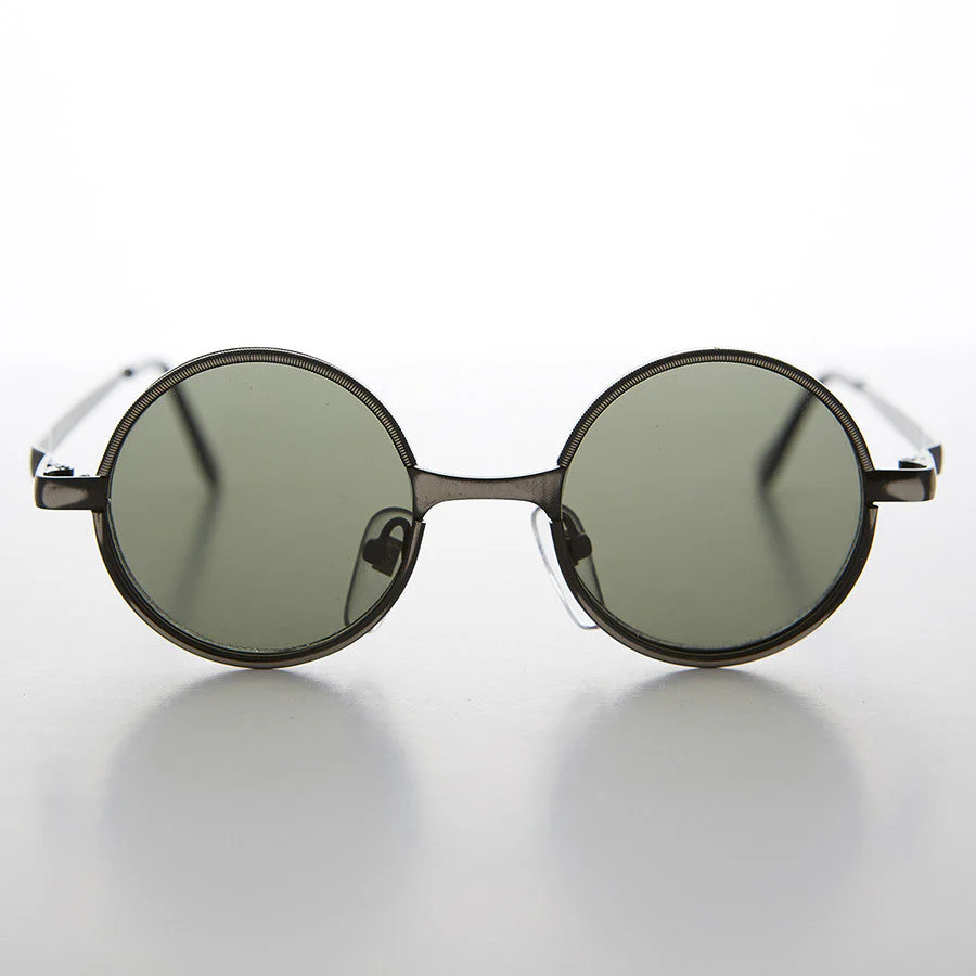 Round Metal Punk Hippie Vintage Steampunk Sunglass - Merlin 2 - Image 2