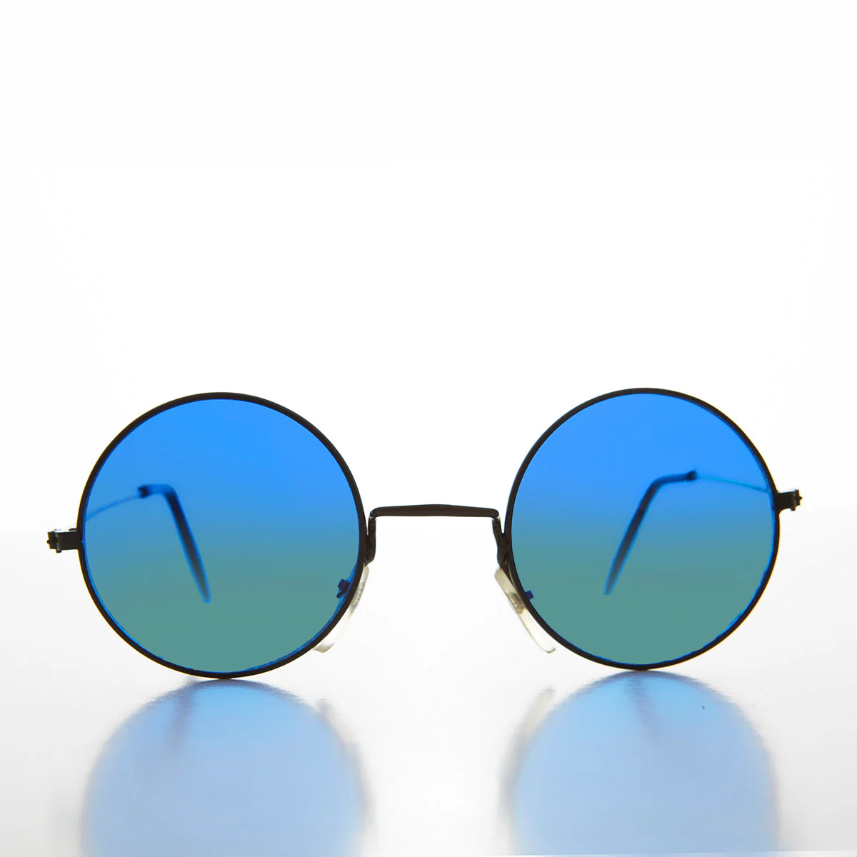 Round Ocean Lens Hippy Vintage Sunglasses - Agean - Image 2