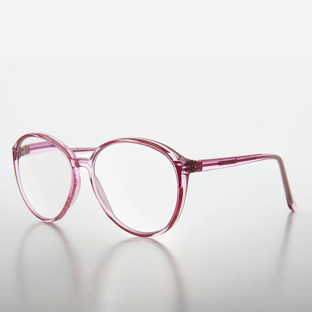 Round Oversized Clear Women's Clear Lens Glasses - Virginia - Image 2