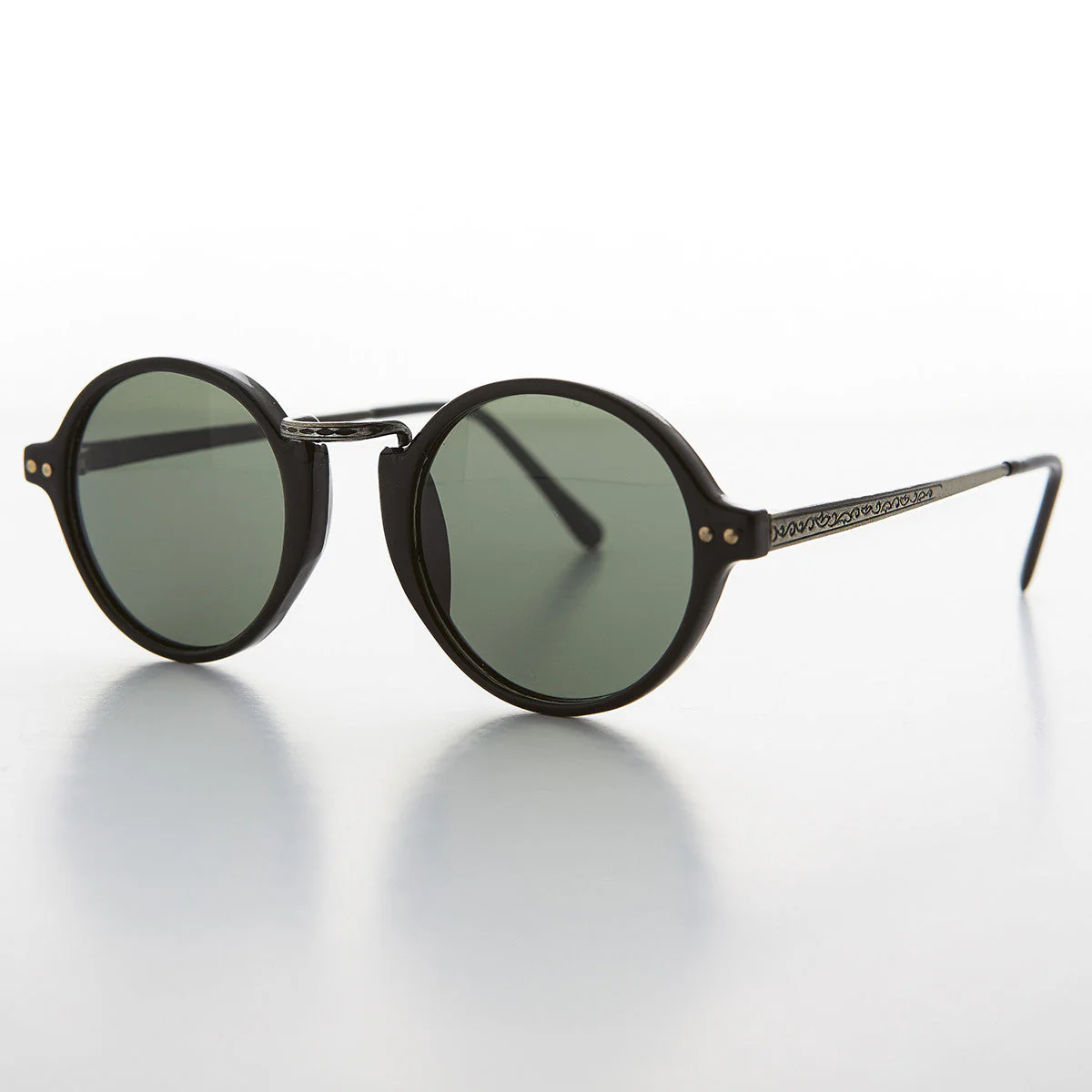Round P3 Circle Vintage Sunglass with Glass Lens - Spielburg - Image 2