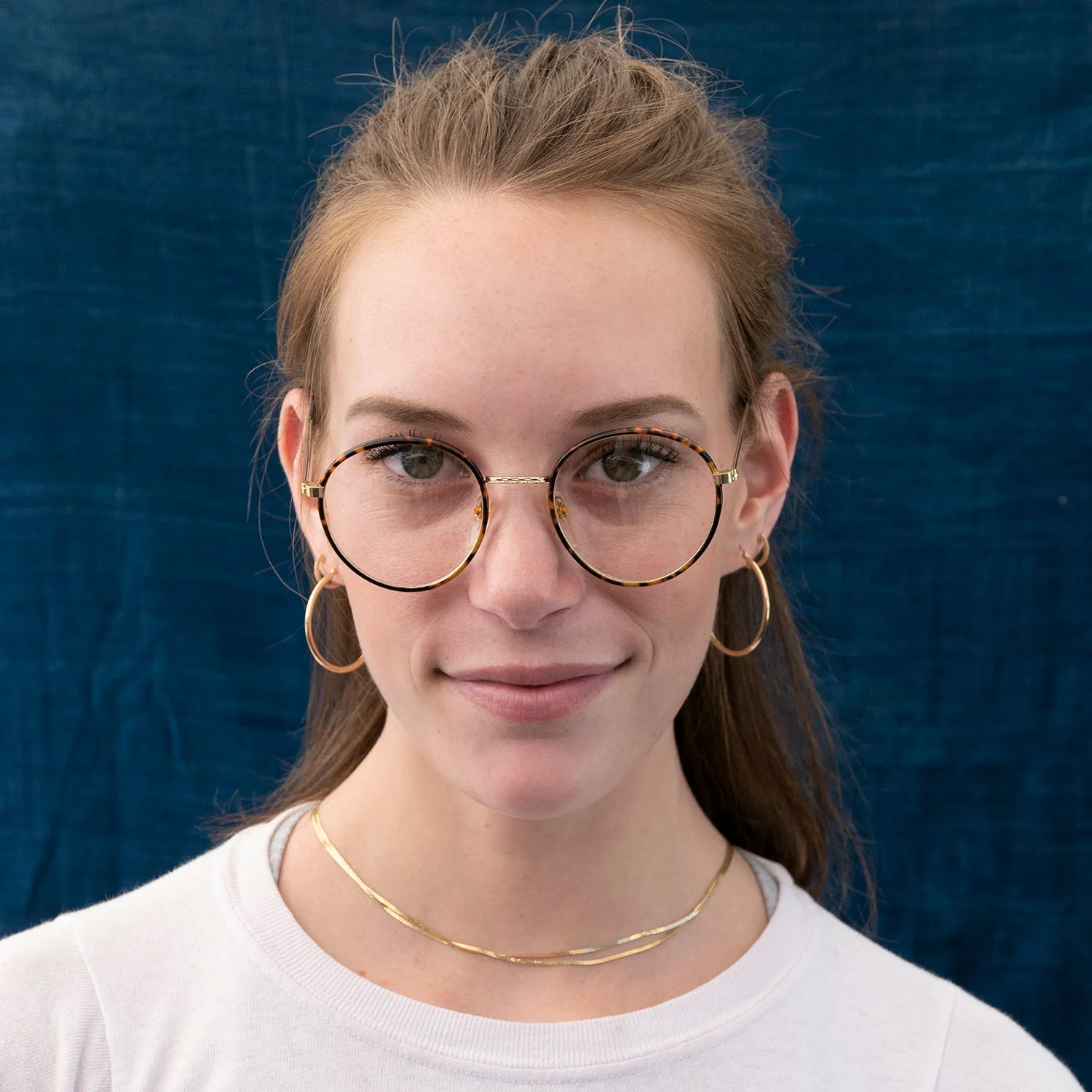 Round Preppy Polo Style Clear Lens Tortoise Vintage Glasses - Einstein - Image 3