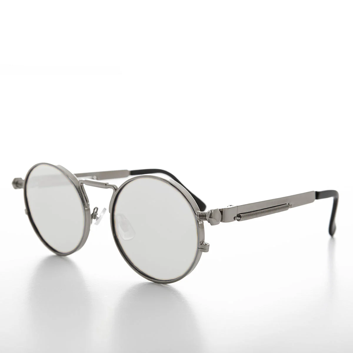 Round Silver Goth Steampunk Sunglass - Ivan 1 - Image 2