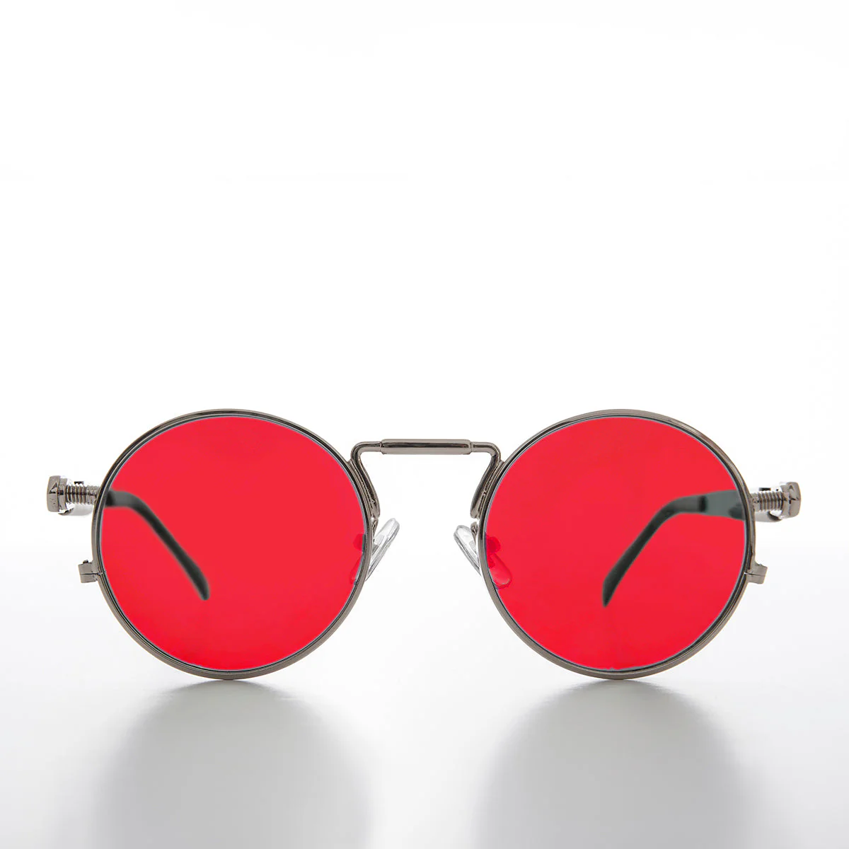 Round Silver Goth Steampunk Sunglass - Ivan 1 - Image 3