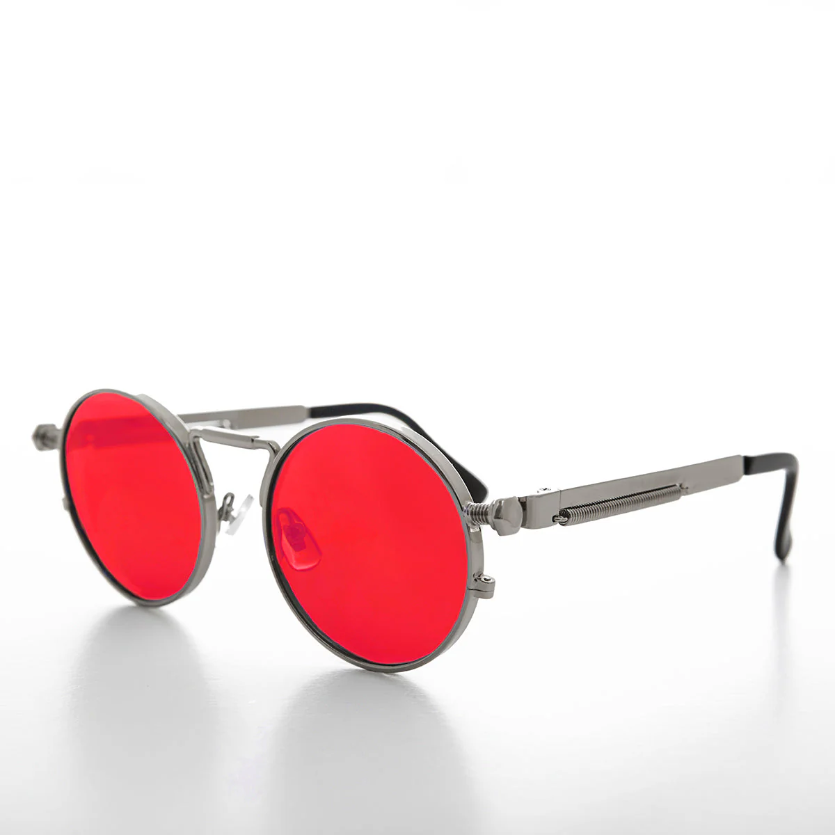 Round Silver Goth Steampunk Sunglass - Ivan 1 - Image 4