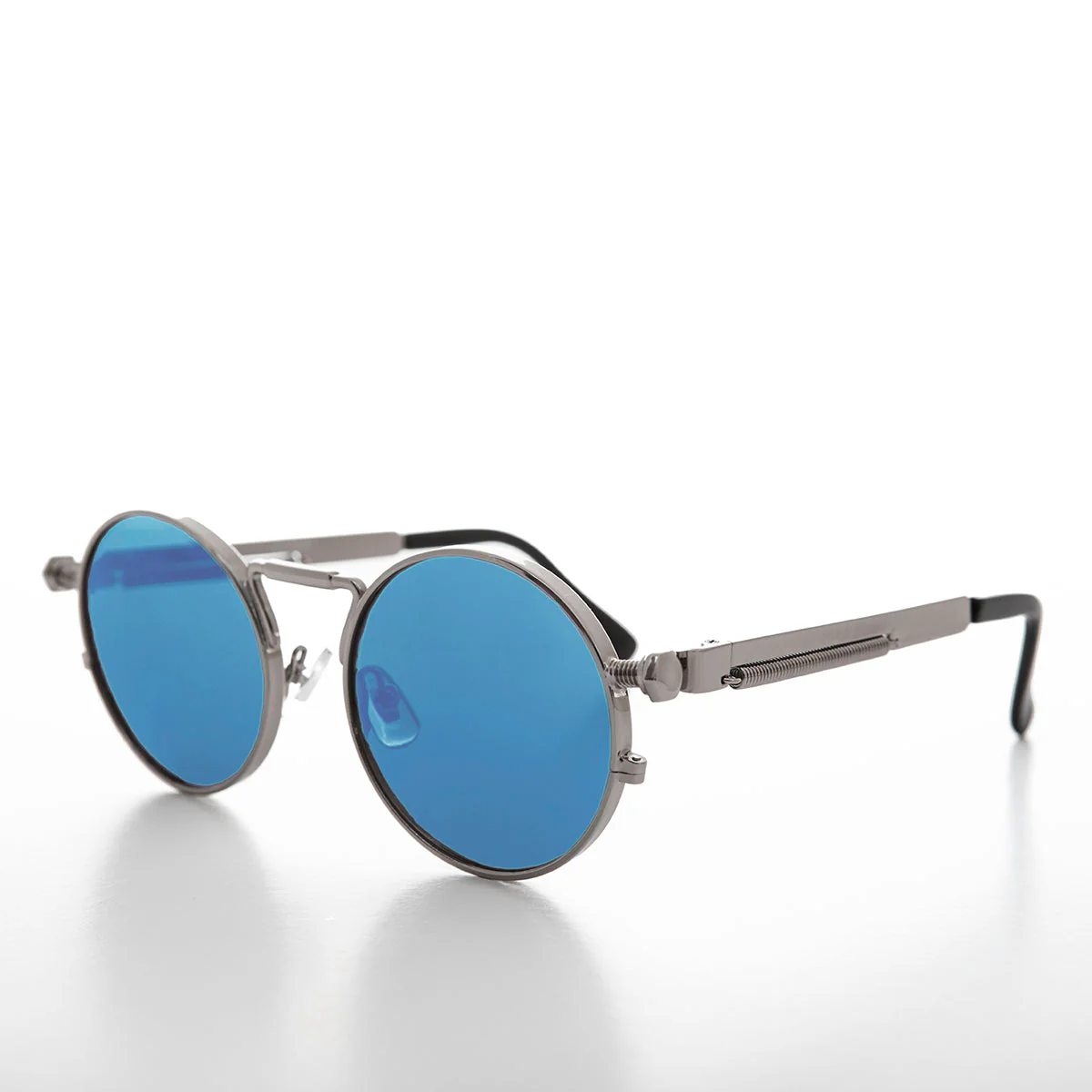 Round Silver Goth Steampunk Sunglass - Ivan 1 - Image 6