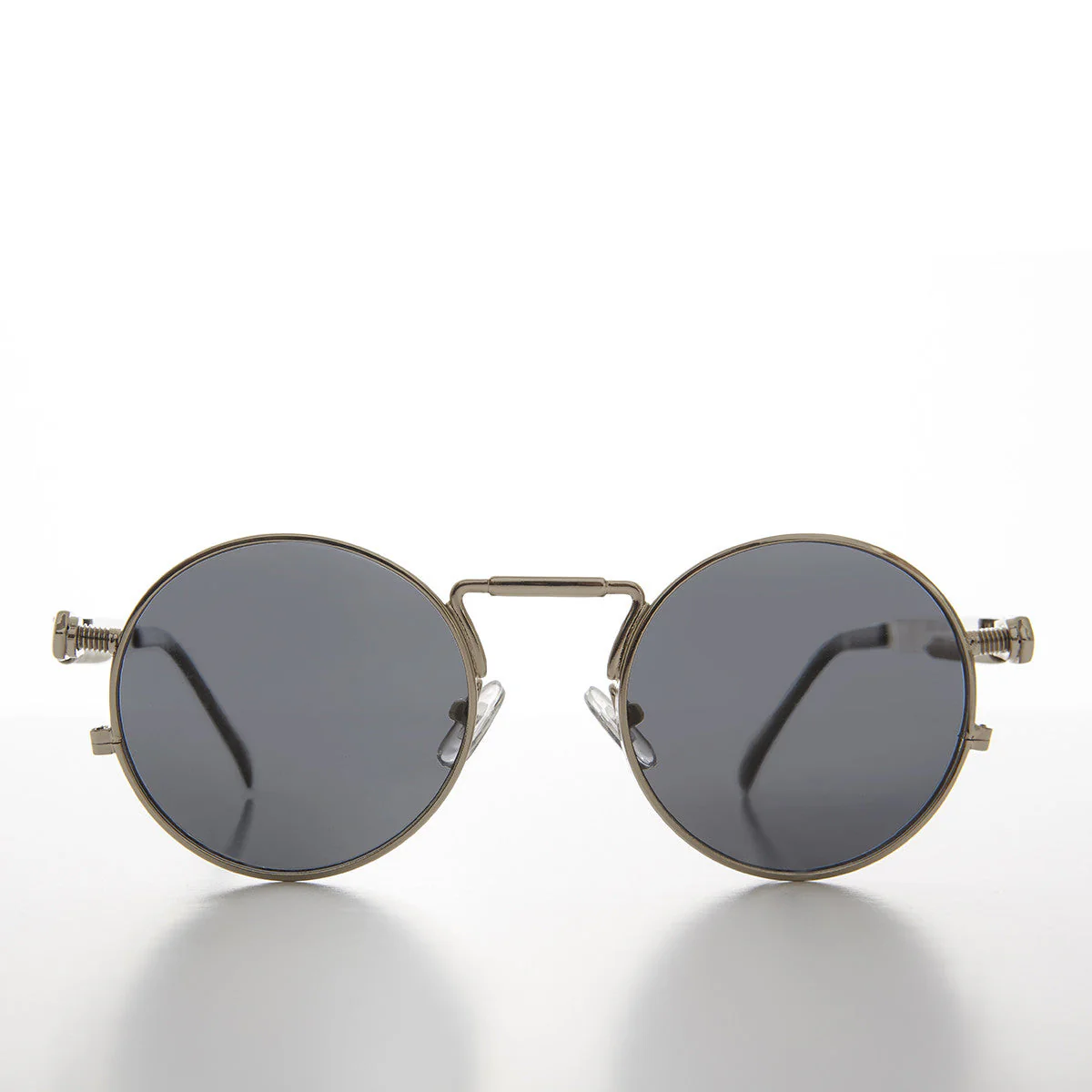 Round Silver Goth Steampunk Sunglass - Ivan 1 - Image 7